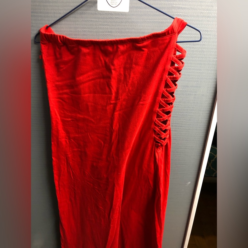 Very long tube dress